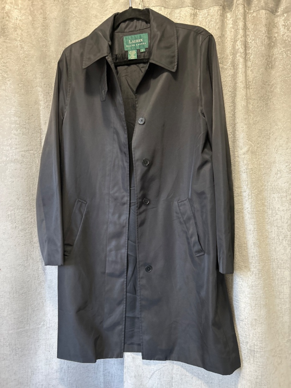 LAUREN RALPH LAUREN BLACK TRENCH COAT SIZE SMALL - Picture 11 of 16